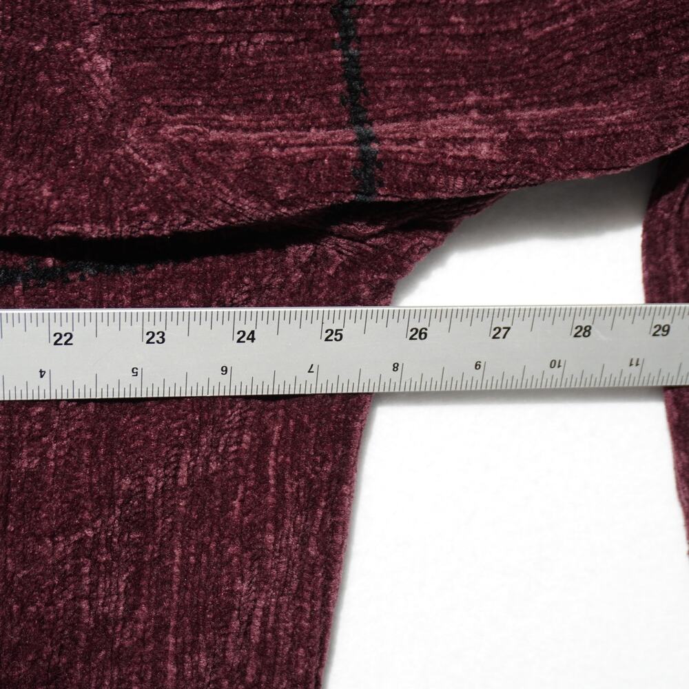 Croft & Barrow Chenille Sweater Men’s L Burgundy V-Neck Textured Minimal - Picture 6 of 9